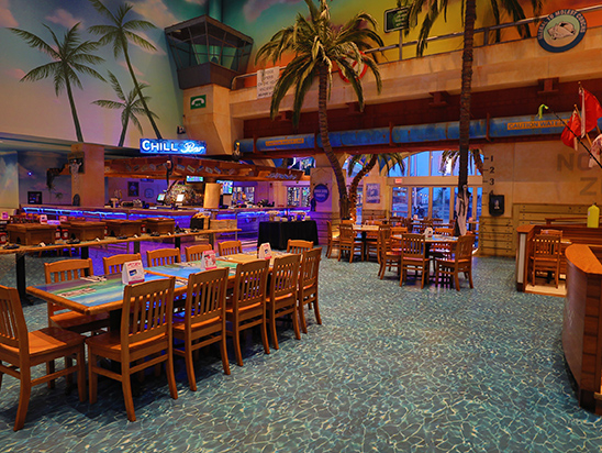 Main dining room interior with tables and chairs